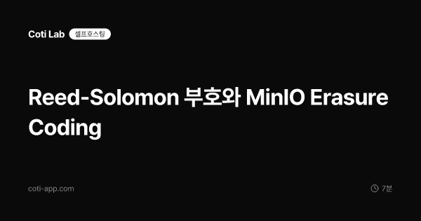 Reed-Solomon 부호와 MinIO Erasure Coding